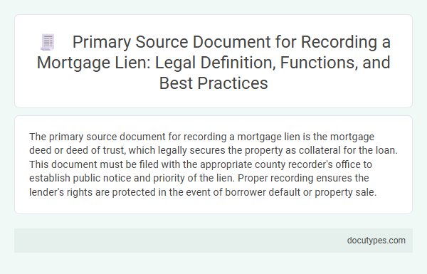 Primary Source Document for Recording a Mortgage Lien: Legal Definition, Functions, and Best Practices