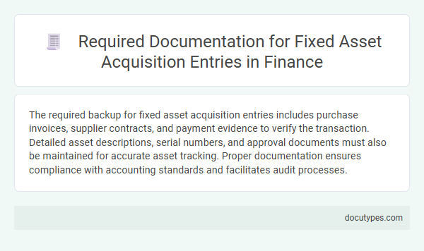 Required Documentation for Fixed Asset Acquisition Entries in Finance