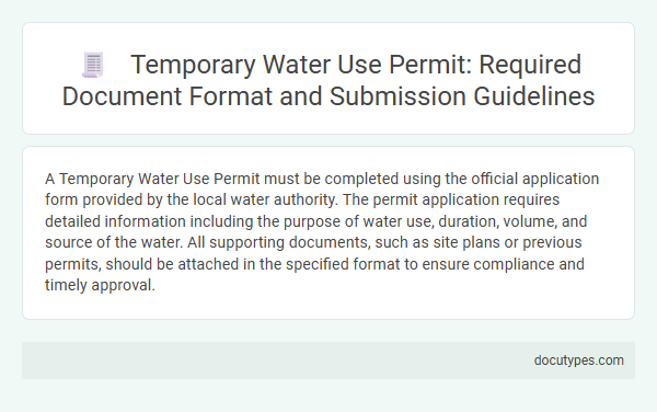 Temporary Water Use Permit: Required Document Format and Submission Guidelines