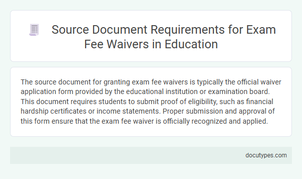 Source Document Requirements for Exam Fee Waivers in Education
