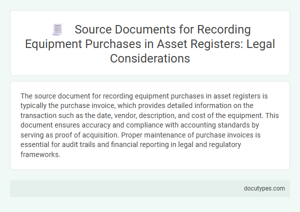 Source Documents for Recording Equipment Purchases in Asset Registers: Legal Considerations