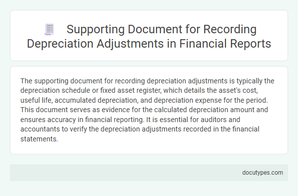 Supporting Document for Recording Depreciation Adjustments in Financial Reports