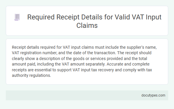 Required Receipt Details for Valid VAT Input Claims