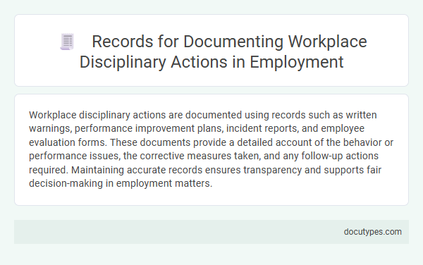Records for Documenting Workplace Disciplinary Actions in Employment
