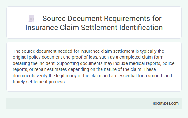 Source Document Requirements for Insurance Claim Settlement Identification