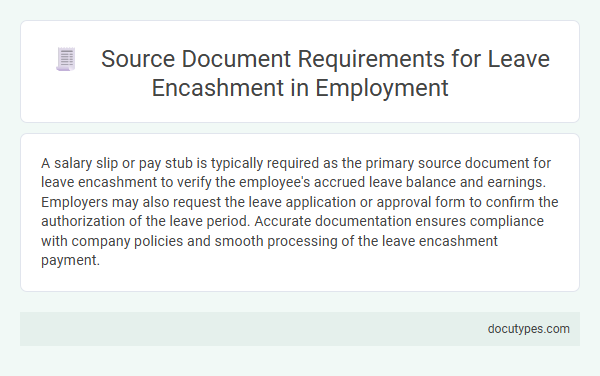 Source Document Requirements for Leave Encashment in Employment
