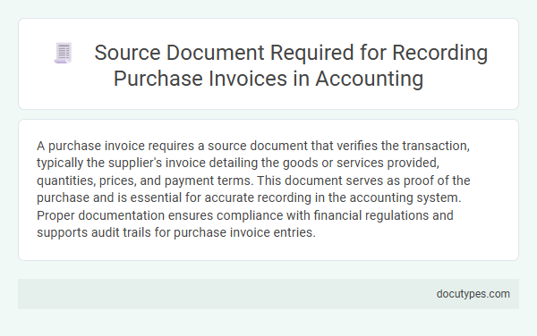 Source Document Required for Recording Purchase Invoices in Accounting