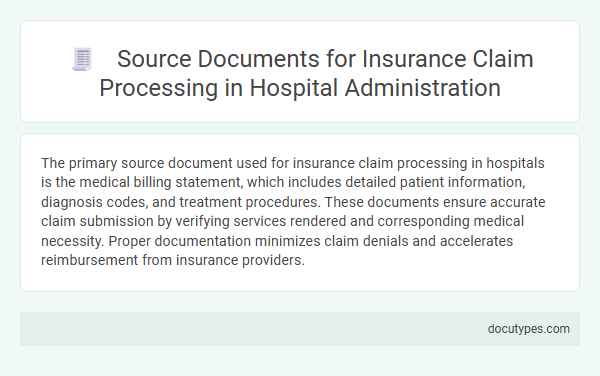 Source Documents for Insurance Claim Processing in Hospital Administration