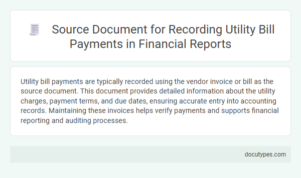 Source Document for Recording Utility Bill Payments in Financial Reports