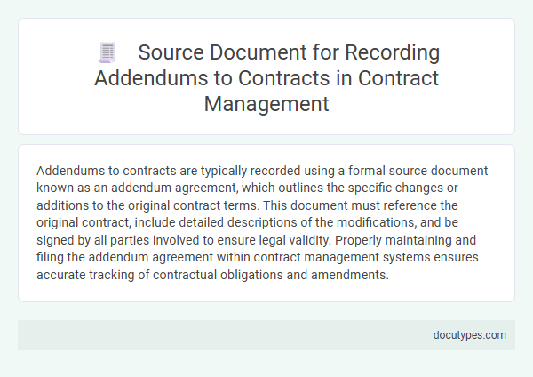 Source Document for Recording Addendums to Contracts in Contract Management
