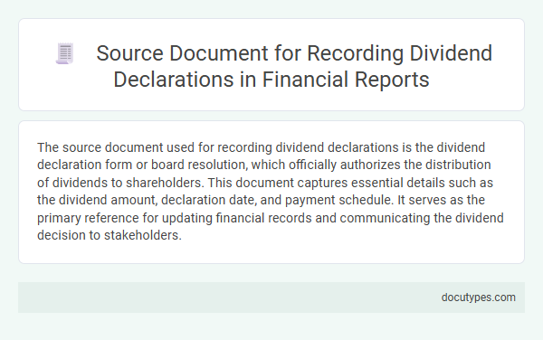 Source Document for Recording Dividend Declarations in Financial Reports