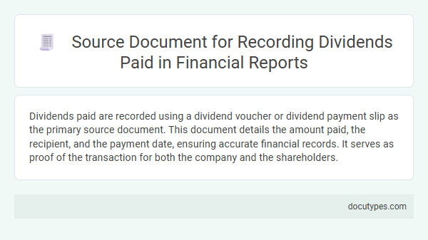 Source Document for Recording Dividends Paid in Financial Reports