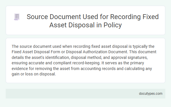 Source Document Used for Recording Fixed Asset Disposal in Policy