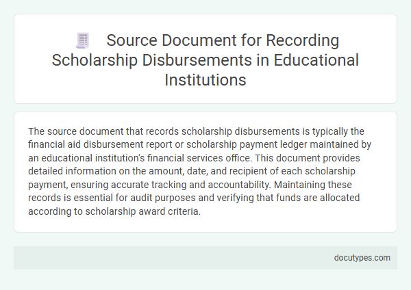 Source Document for Recording Scholarship Disbursements in Educational Institutions