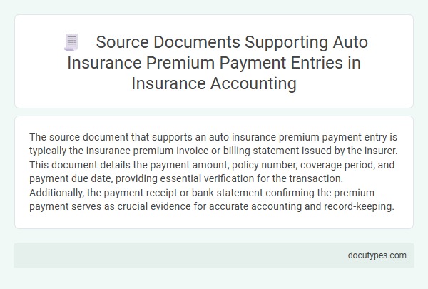 Source Documents Supporting Auto Insurance Premium Payment Entries in Insurance Accounting