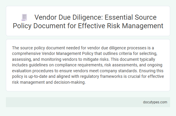 Vendor Due Diligence: Essential Source Policy Document for Effective Risk Management