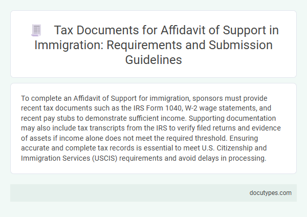 Tax Documents for Affidavit of Support in Immigration: Requirements and Submission Guidelines
