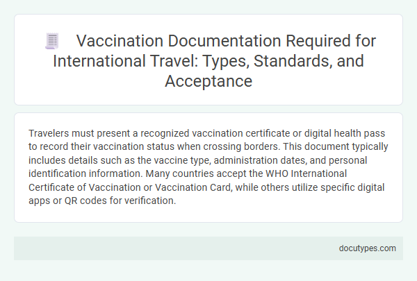 Vaccination Documentation Required for International Travel: Types, Standards, and Acceptance