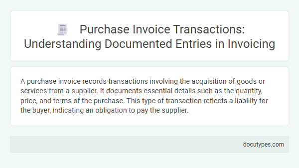 Purchase Invoice Transactions: Understanding Documented Entries in Invoicing