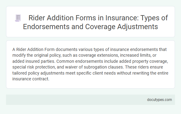 Rider Addition Forms in Insurance: Types of Endorsements and Coverage Adjustments