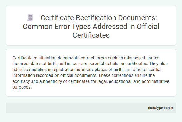 Certificate Rectification Documents: Common Error Types Addressed in Official Certificates