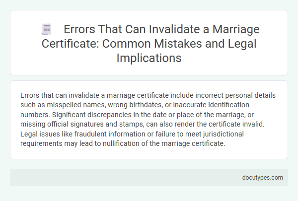 Errors That Can Invalidate a Marriage Certificate: Common Mistakes and Legal Implications