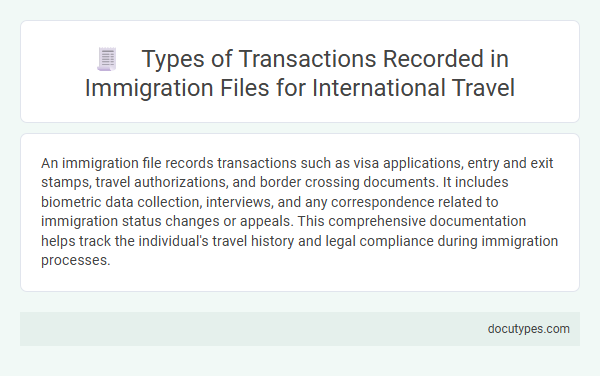 Types of Transactions Recorded in Immigration Files for International Travel