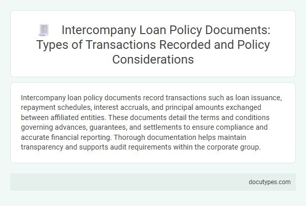 Intercompany Loan Policy Documents: Types of Transactions Recorded and Policy Considerations