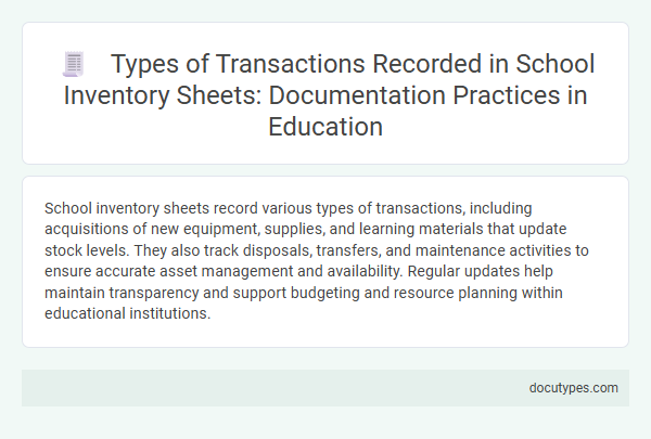 Types of Transactions Recorded in School Inventory Sheets: Documentation Practices in Education