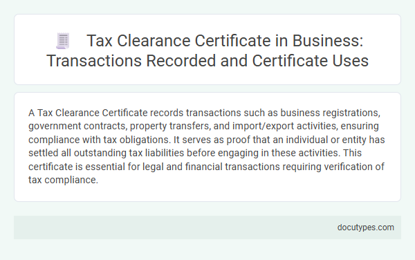 Tax Clearance Certificate in Business: Transactions Recorded and Certificate Uses