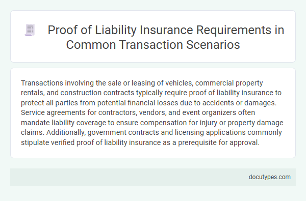 Proof of Liability Insurance Requirements in Common Transaction Scenarios