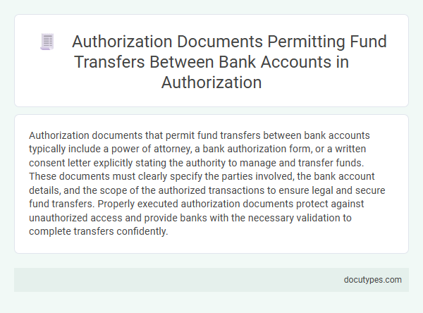 Authorization Documents Permitting Fund Transfers Between Bank Accounts in Authorization