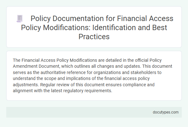 Policy Documentation for Financial Access Policy Modifications: Identification and Best Practices