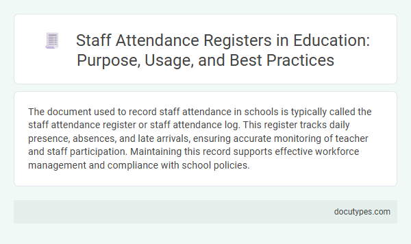 Staff Attendance Registers in Education: Purpose, Usage, and Best Practices