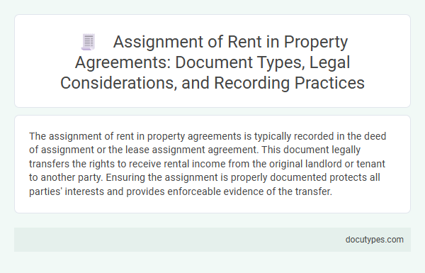 Assignment of Rent in Property Agreements: Document Types, Legal Considerations, and Recording Practices