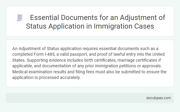 Essential Documents for an Adjustment of Status Application in Immigration Cases