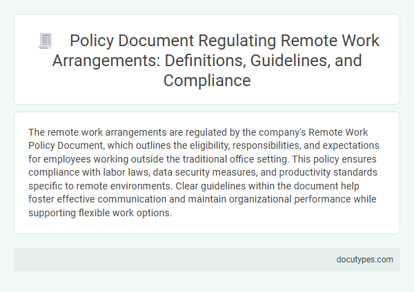 Policy Document Regulating Remote Work Arrangements: Definitions, Guidelines, and Compliance