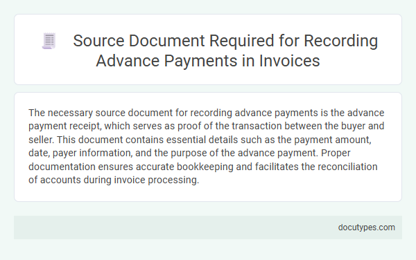 Source Document Required for Recording Advance Payments in Invoices