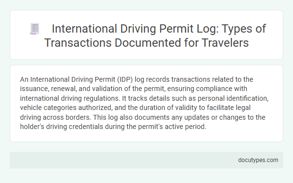 International Driving Permit Log: Types of Transactions Documented for Travelers