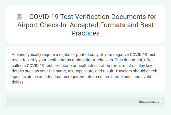 COVID-19 Test Verification Documents for Airport Check-In: Accepted Formats and Best Practices